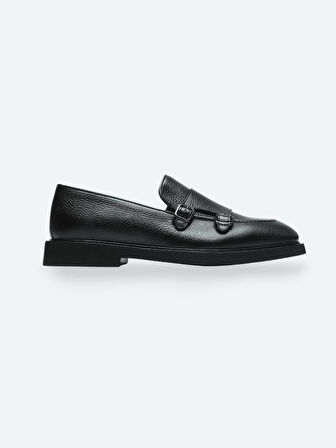 Siyah Deri Smart Casual Loafer