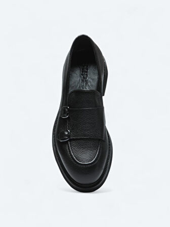 Siyah Deri Smart Casual Loafer