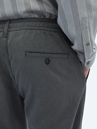 Gri Desenli Dokuma Jogging Fit Casual Pantolon