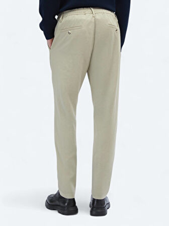 Bej Desenli Dokuma Jogging Fit Casual Pantolon