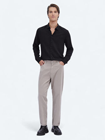 Siyah Fitilli Regular Fit Dokuma Casual Gömlek