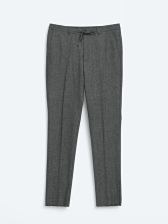 Antrasit Düz Comfort Fit Yün Karışımlı Takım Elbise