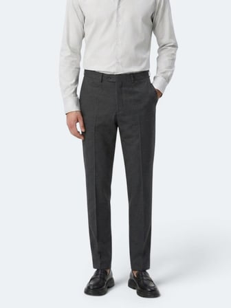 Antrasit Düz Dokuma Fitted Fit Klasik Pantolon