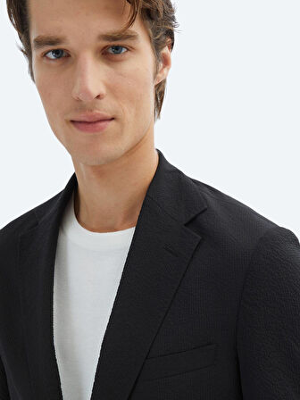 Siyah Desenli Modern Fit Takım Elbise