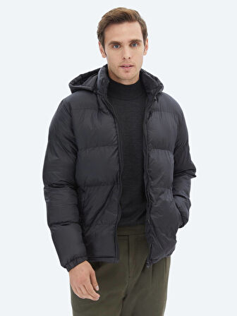 Siyah Regular Fit Casual Dokuma Mont