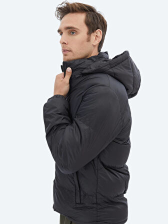 Siyah Regular Fit Casual Dokuma Mont