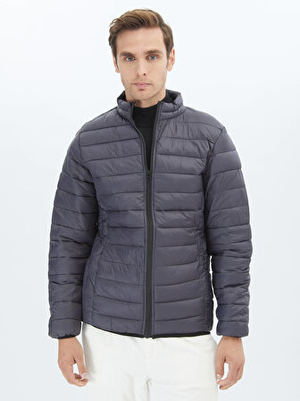 Koyu Gri Regular Fit Casual Dokuma Mont