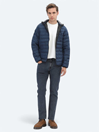 Lacivert Regular Fit Casual Dokuma Mont