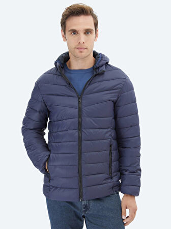 Lacivert Regular Fit Casual Dokuma Mont