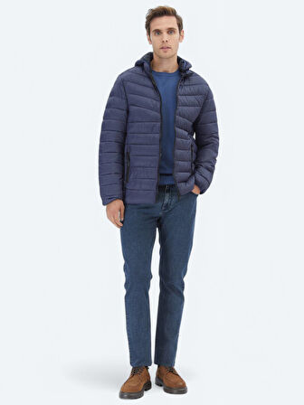 Lacivert Regular Fit Casual Dokuma Mont