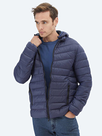 Lacivert Regular Fit Casual Dokuma Mont