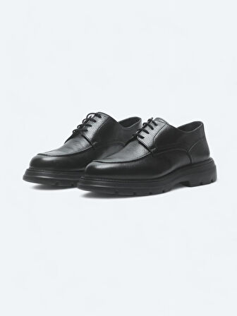 Siyah Deri Smart Casual Ayakkabı