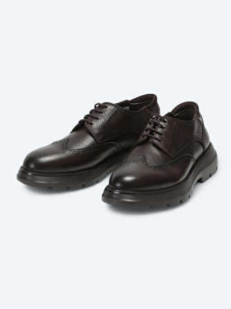 Kahverengi Deri Smart Casual Ayakkabı