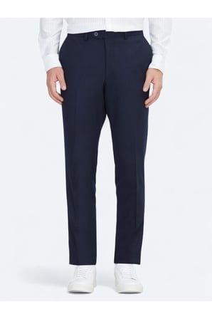 Lacivert Düz Dokuma Fitted Fit Klasik Pantolon
