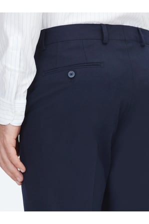 Lacivert Düz Dokuma Fitted Fit Klasik Pantolon