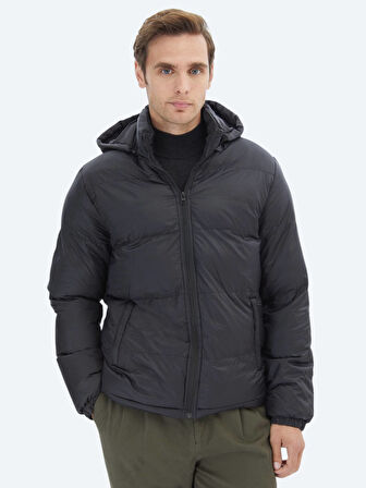 Siyah Regular Fit Casual Dokuma Mont