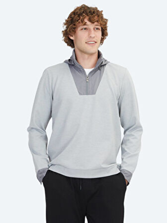 Gri Kapüşonlu Sweatshırt