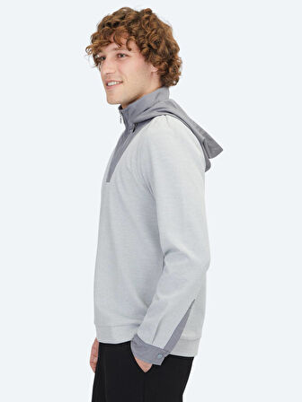 Gri Kapüşonlu Sweatshırt