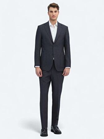 Siyah Desenli Modern Fit Takım Elbise