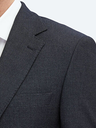 Siyah Desenli Modern Fit Takım Elbise