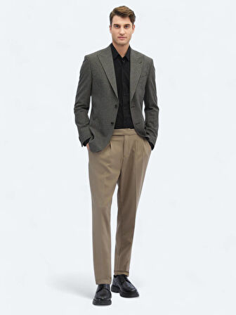 Vizon Desenli Modern Fit Ceket