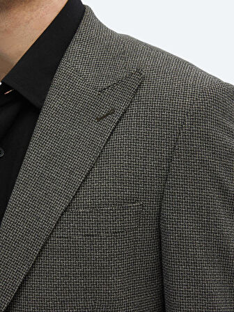 Vizon Desenli Modern Fit Ceket