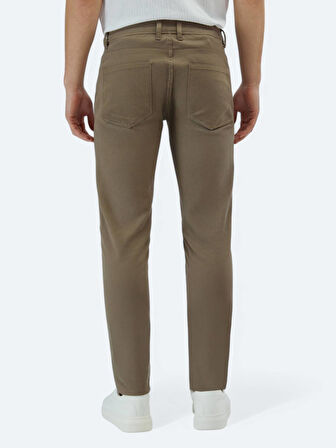 Fındık Düz Dokuma Slim Fit Casual Pamuk Karışımlı Pantolon