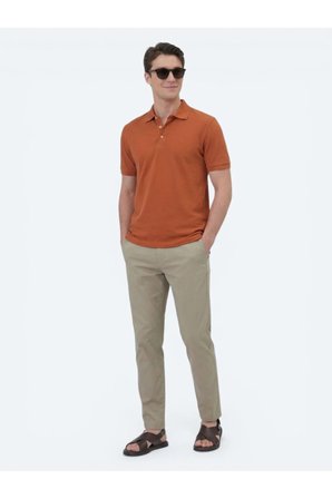 Kiremit Düz Polo Yaka %100 Pamuk T-Shirt