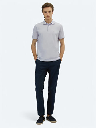 Lila Düz Polo Yaka %100 Pamuk T-Shirt