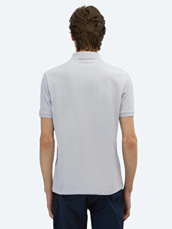 Lila Düz Polo Yaka %100 Pamuk T-Shirt