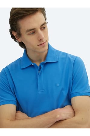 Saks Düz Polo Yaka %100 Pamuk T-Shirt