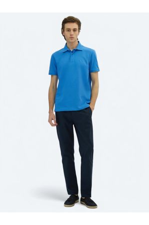 Saks Düz Polo Yaka %100 Pamuk T-Shirt