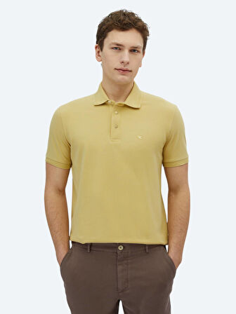 Limon Küfü Düz Polo Yaka %100 Pamuk T-Shirt