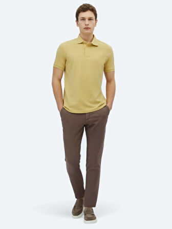 Limon Küfü Düz Polo Yaka %100 Pamuk T-Shirt