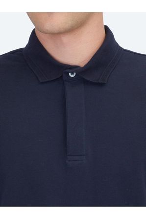 Lacivert Düz Polo Yaka %100 Pamuk T-Shirt
