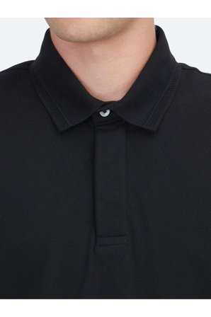 Siyah Düz Polo Yaka %100 Pamuk T-Shirt