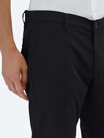 Siyah Dokuma Slim Fit Casual Pantolon