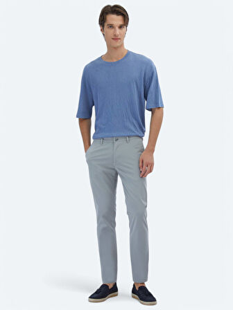 Gri Dokuma Slim Fit Casual Pantolon