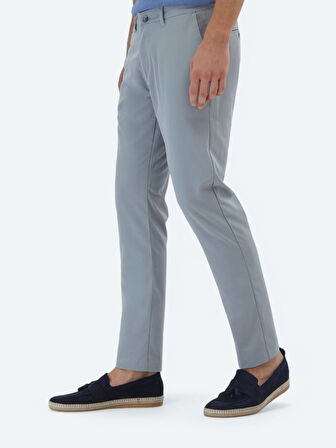 Gri Dokuma Slim Fit Casual Pantolon