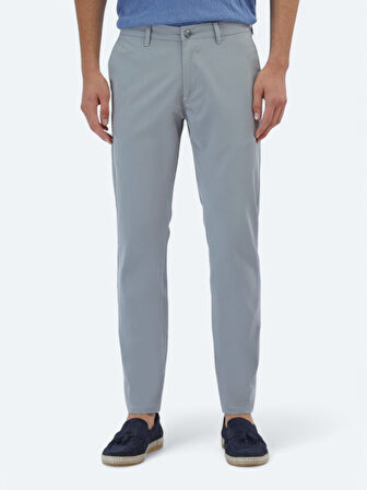 Gri Dokuma Slim Fit Casual Pantolon