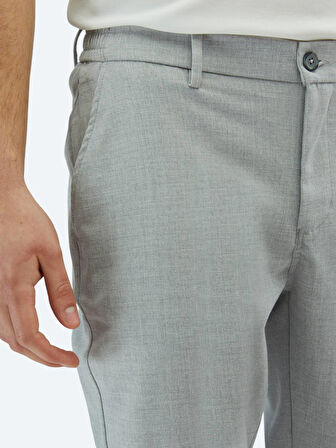 Gri Dokuma Jogging Fit Casual Pantolon