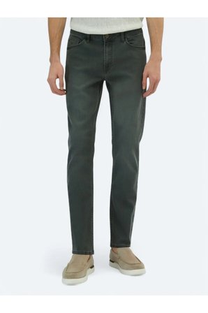 Koyu Yeşil Slim Fit Denim Pamuk Karışımlı Pantolon