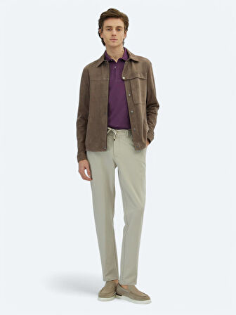 Vizon Regular Fit Gömlek Yaka Smart Casual Deri Mont