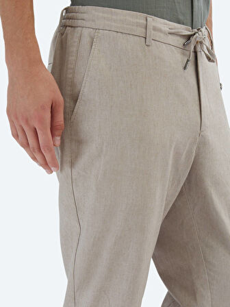 Haki Düz Dokuma Jogging Fit Casual Pamuk Karışımlı Pantolon