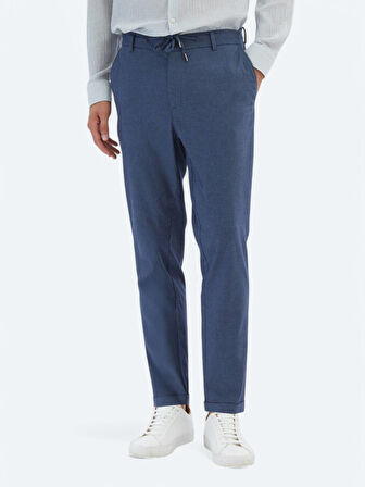 Lacivert Düz Dokuma Jogging Fit Casual Pamuk Karışımlı Pantolon