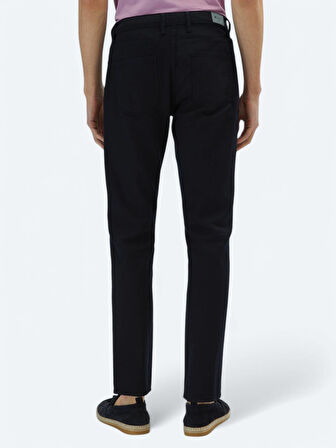 Lacivert Düz Dokuma Regular Fit Casual Pamuk Karışımlı Pantolon