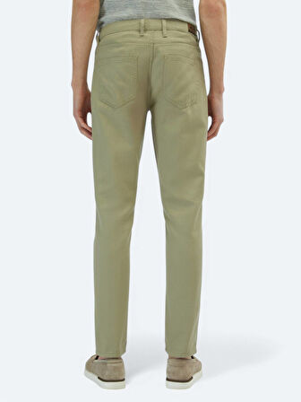 Açık Yeşil Düz Dokuma Regular Fit Casual Pamuk Karışımlı Pantolon
