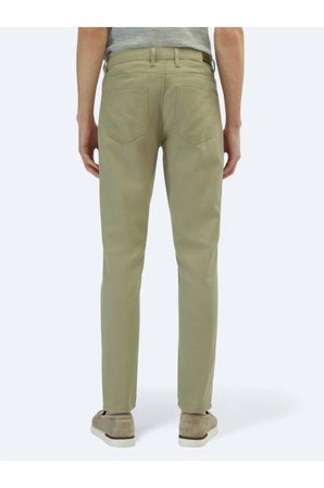 Açık Yeşil Düz Dokuma Regular Fit Casual Pamuk Karışımlı Pantolon
