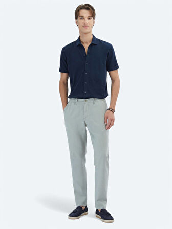 Lacivert Düz Regular Fit Casual Pamuk Karışımlı Gömlek