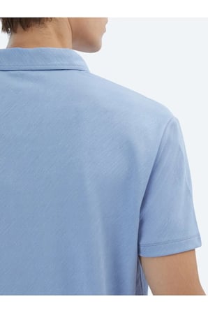 Mavi Jakarlı Polo Yaka T-Shirt